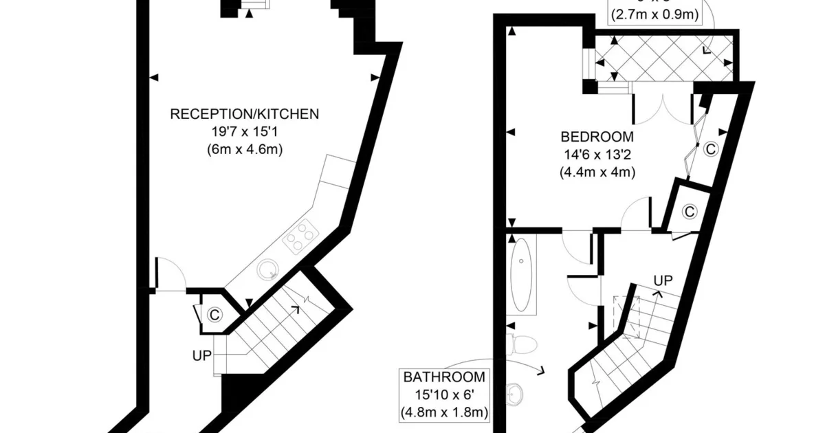 Floor plan on a lettings property listing